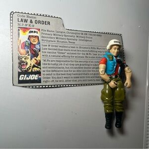1987 Vintage G.I. GI Joe Law & Order Missing K9 Incomplete With File Card